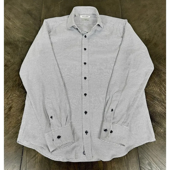 Twillory Other - Twillory Dress Shirt Mens Size 16 34/35 Tailored Fit Safe Cotton Non Iron Blue